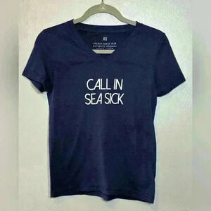 Sperry Women's‎ V-Neck T-Shirt Call in Sea Sick Blue Size XS